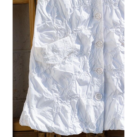 Talk of the Walk Atlantic City White Crinkle Button Front Sleeveless Jacket XS - Picture 3 of 5